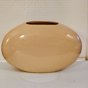 Salmon/Peach Haeger Oval Ceramic Vase - Art Deco Style
